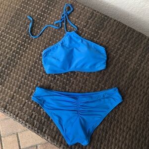Blue Halter Bikini Set